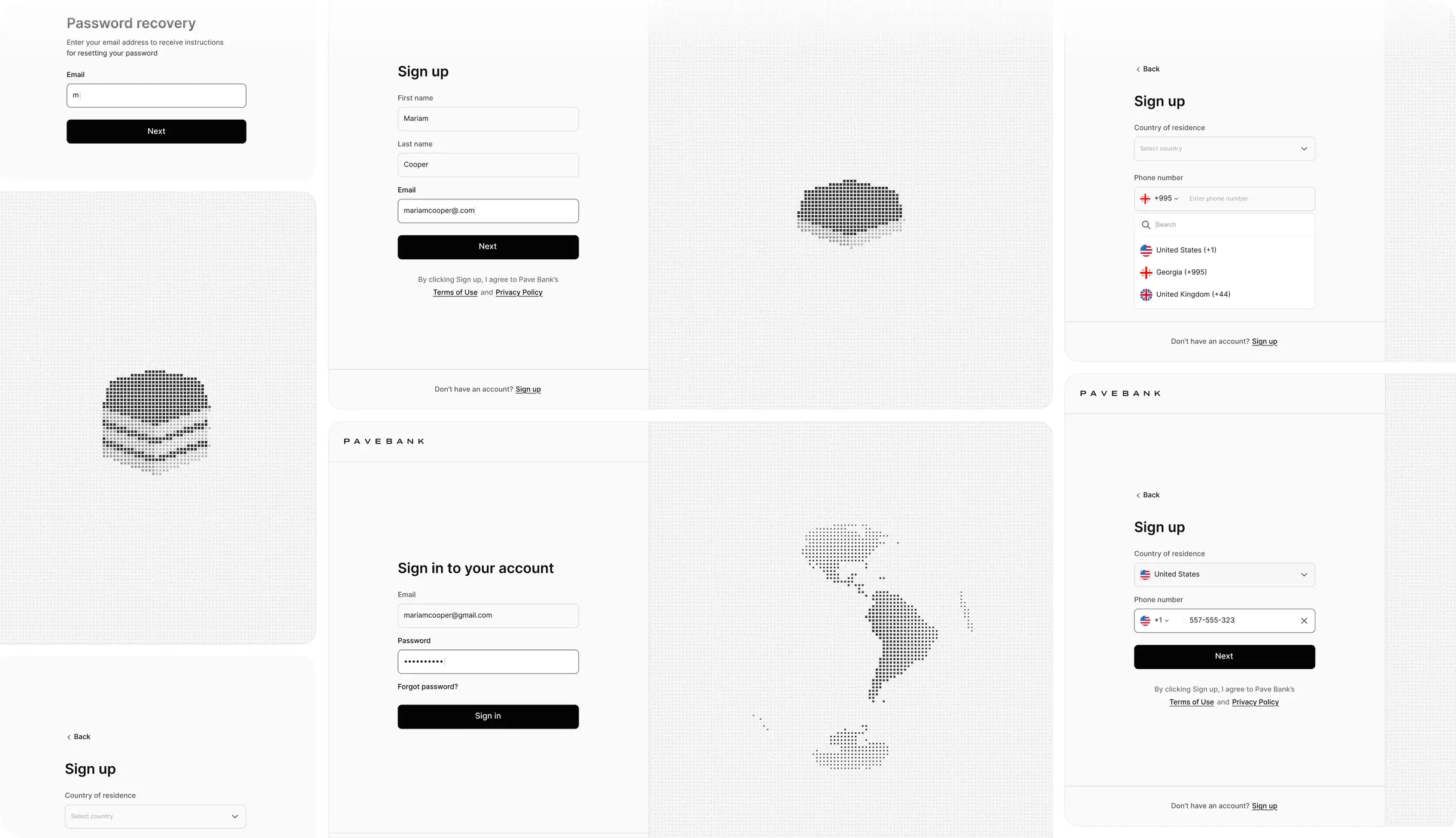 Sign in & Sign up mockup