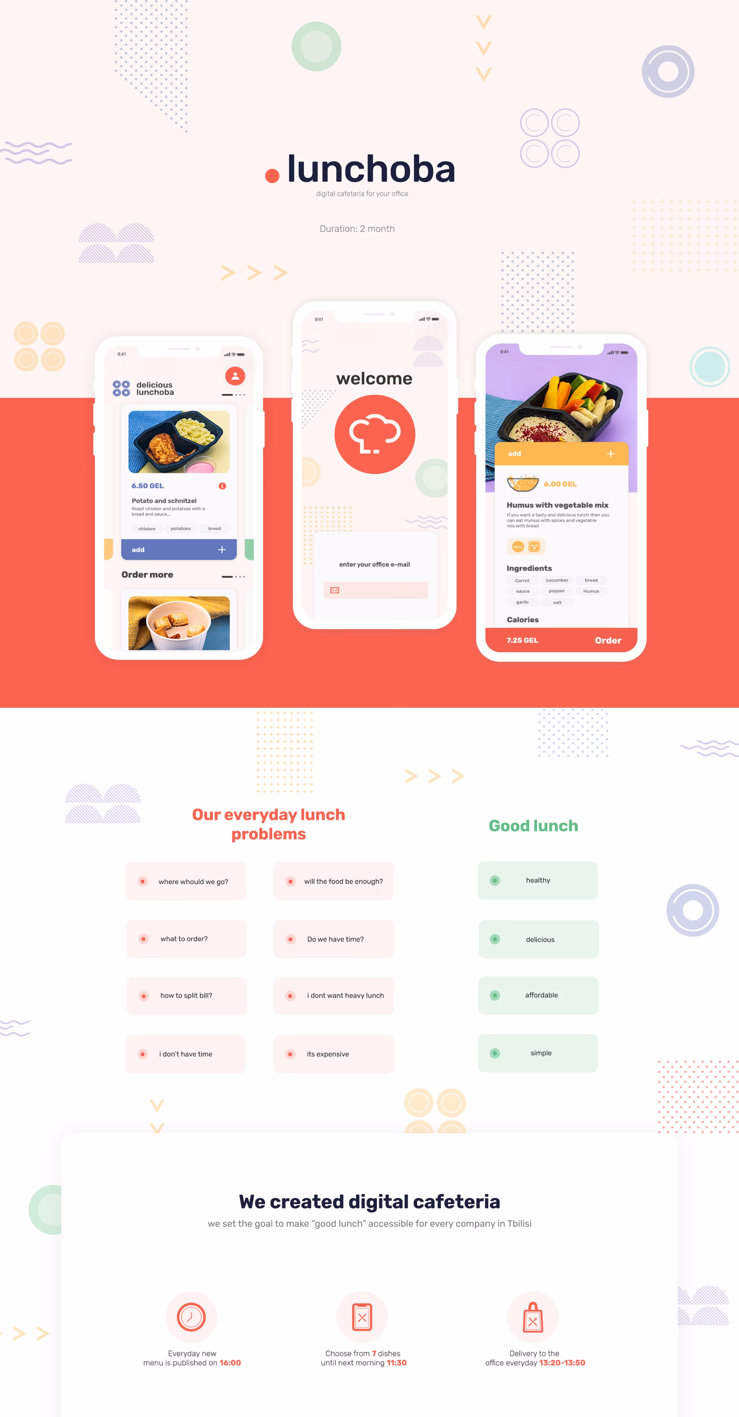 Lunchoba: digital cafeteria for your office. Our everyday lunch problems, and the digital cafeteria we created.