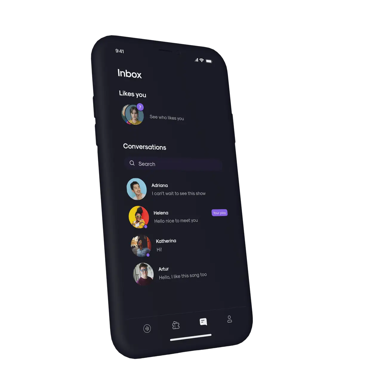 Inbox screen