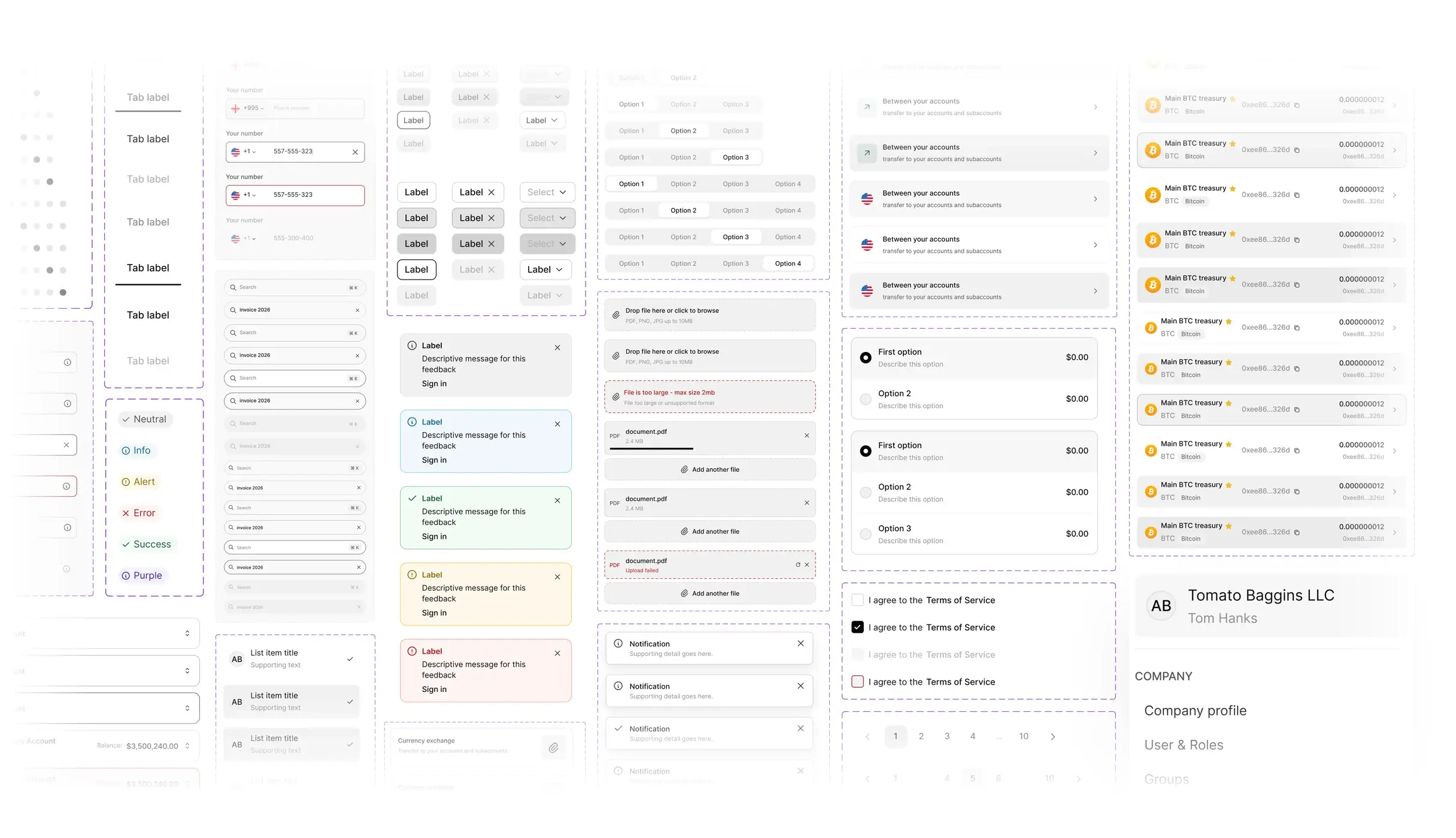 Design system mockup